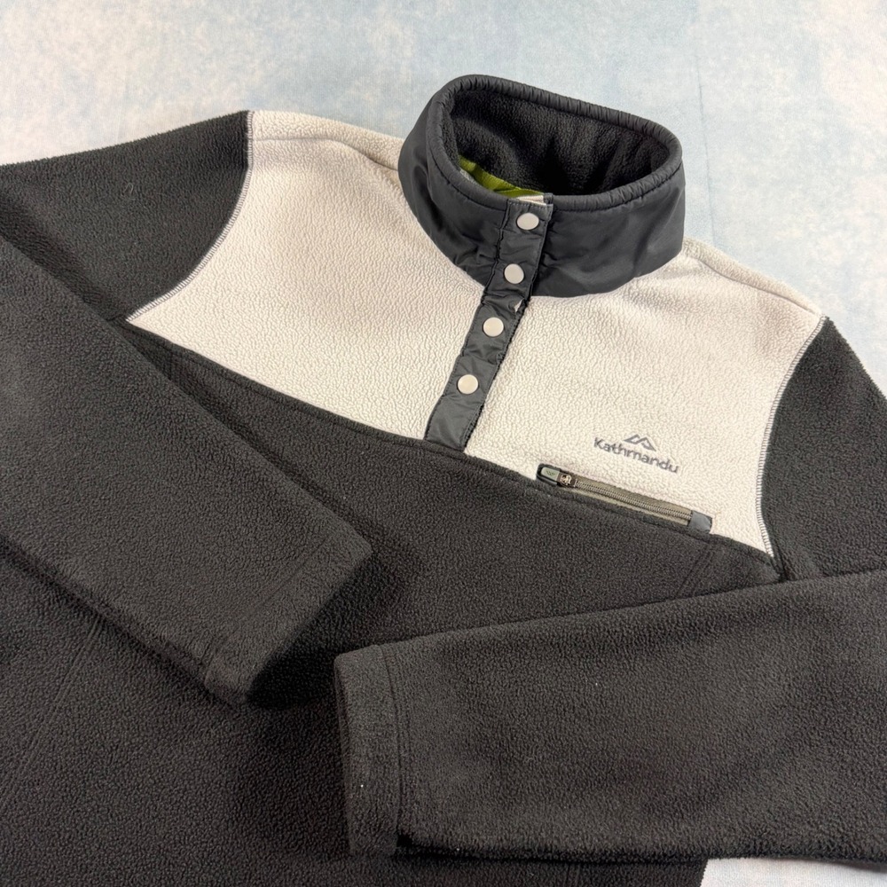 Kathmandu Fleece Pullover Women S Black Grey Excellent Polartec Snap Neck 2953